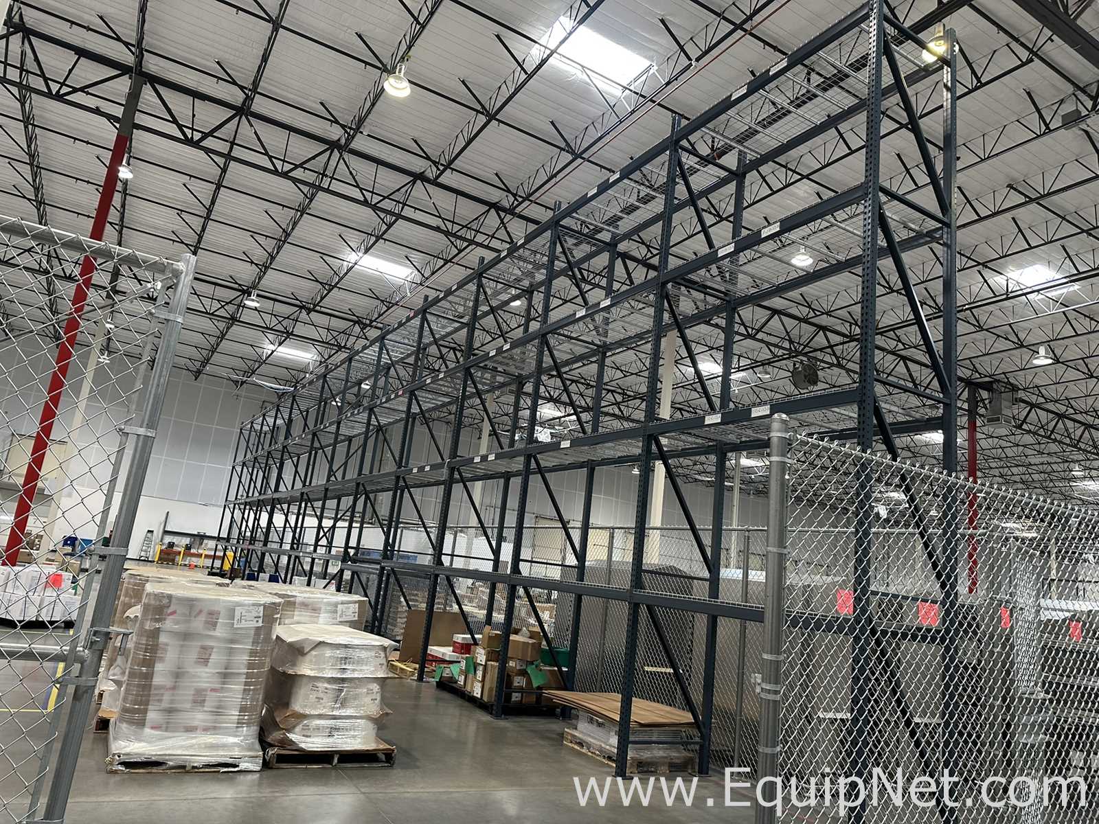 Lot of Teardrop Style Pallet Racking with Wire Decking