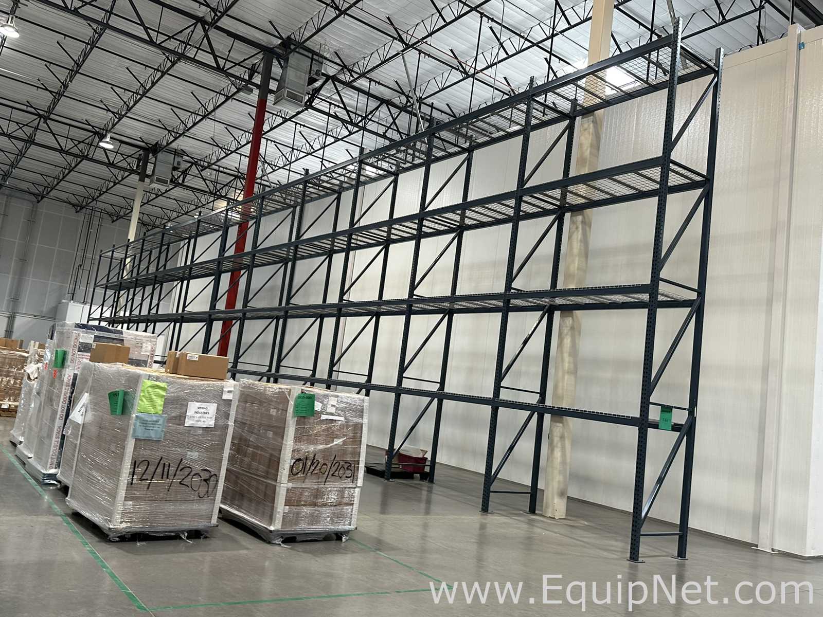 Lot of Teardrop Style Pallet Racking with Wire Decking