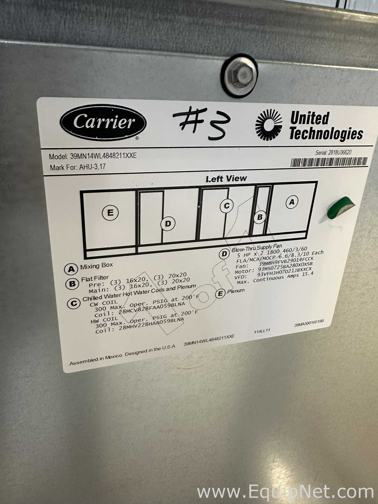 Manipulador de Ar Carrier Corporation 39MN14WL4848211XXE