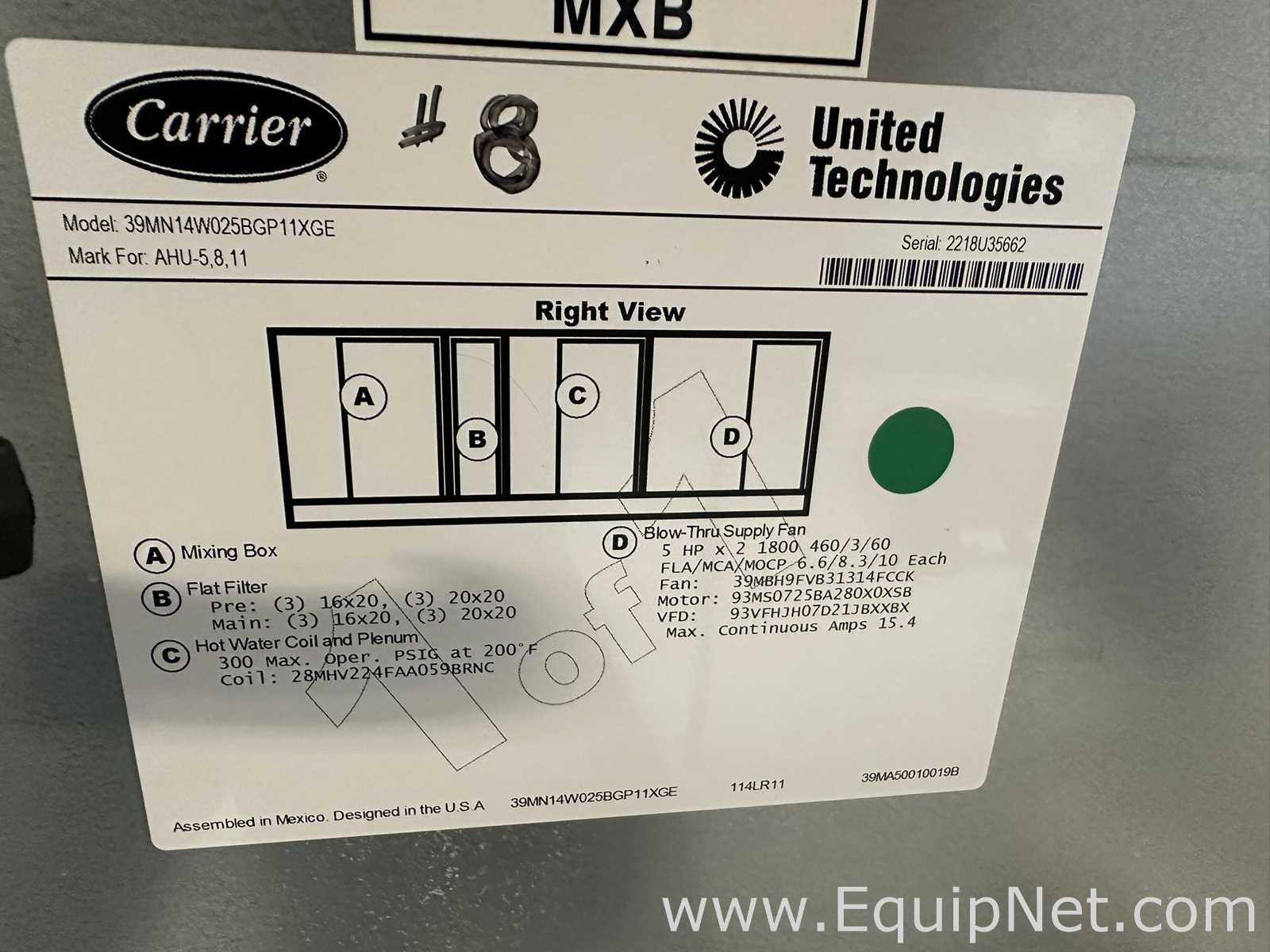 Manipulador de Ar Carrier Corporation 39MN14W025BGP11XGE