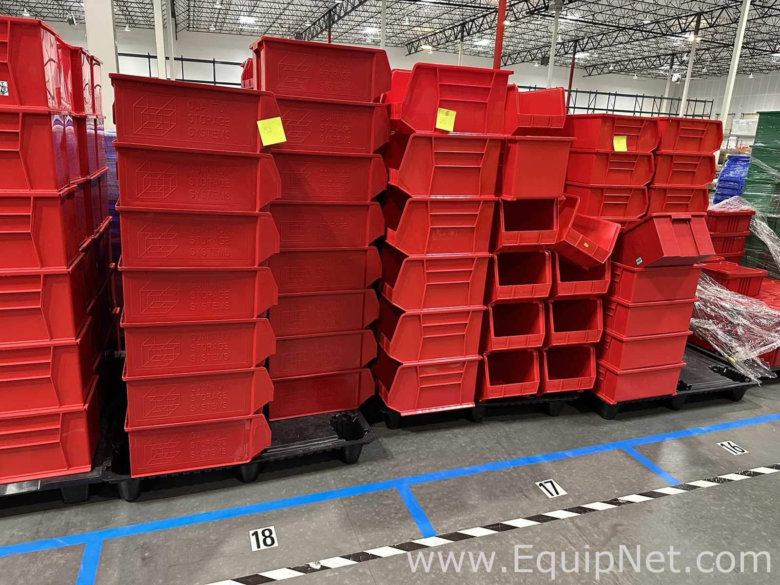 Lot of Quantum Storage Systems Red Plastic Stacking Storage Bins