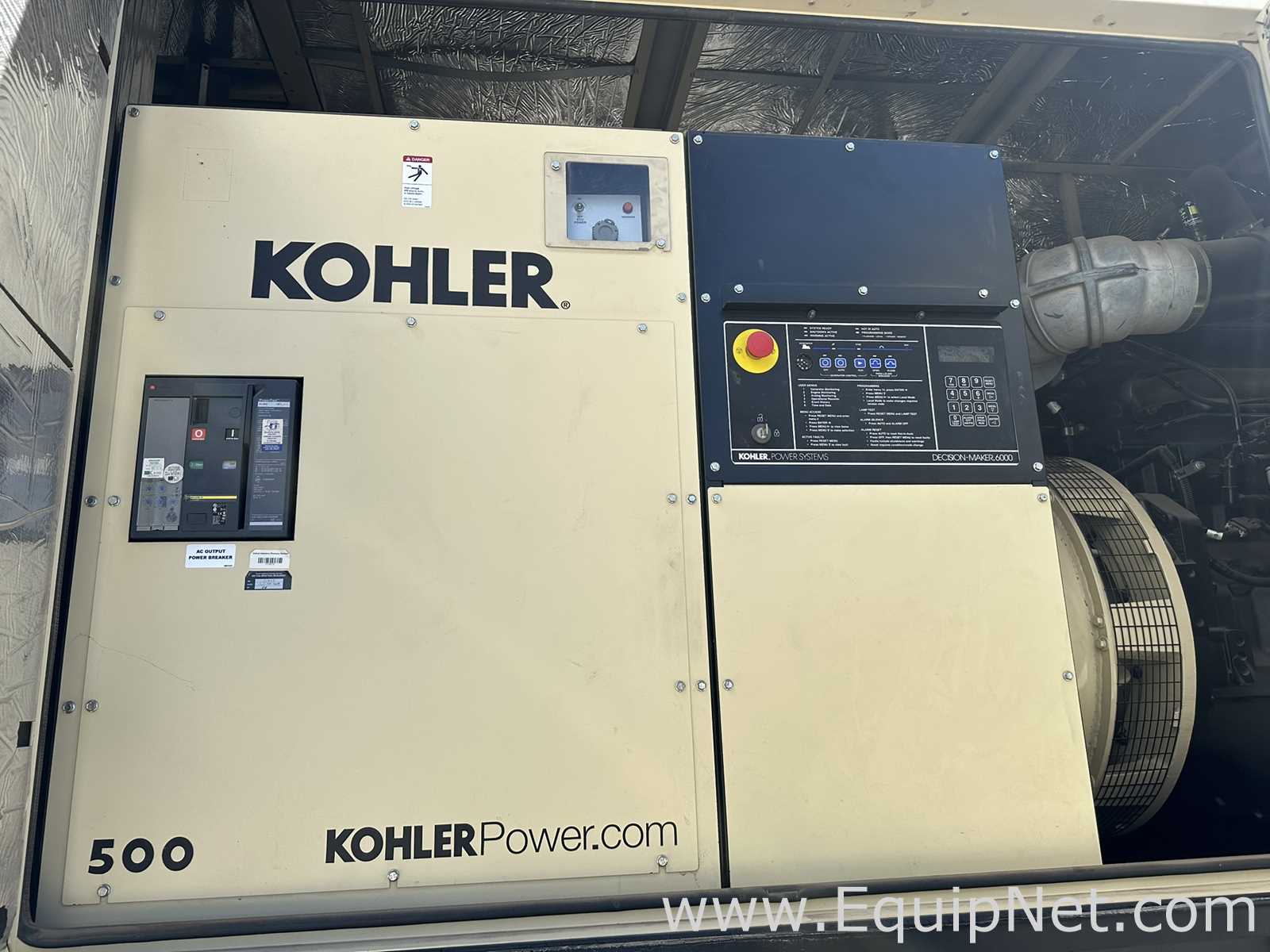 Kohler 500 kW Enclosed Diesel Generator Set with Sub-Base Fuel Tank