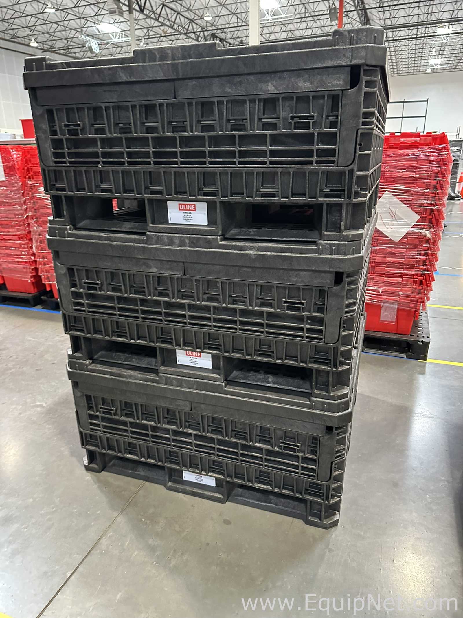 Lot of Uline H-4053BL Collapsible Bulk Container Bins