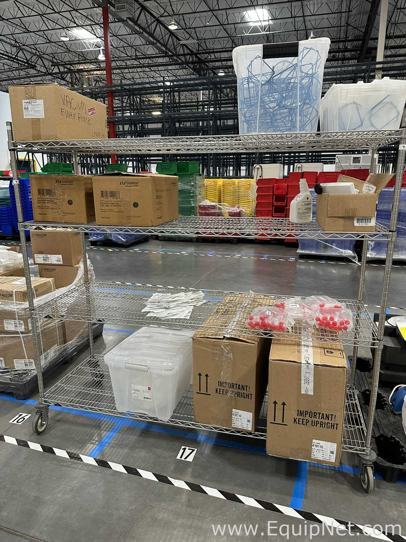 Large Lot of VWR Lab Consumables Including Culture Tubes, Conical Tubes and Reagent Bottles
