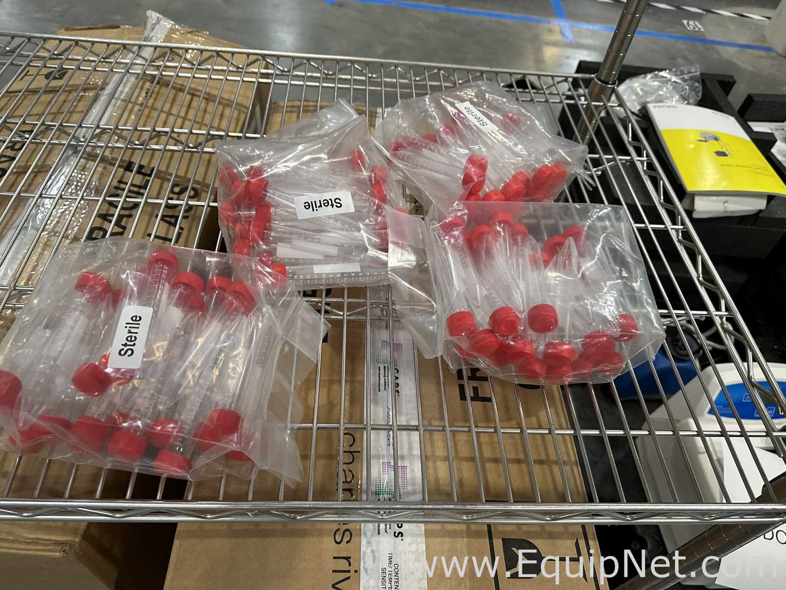 Large Lot of VWR Lab Consumables Including Culture Tubes, Conical Tubes and Reagent Bottles