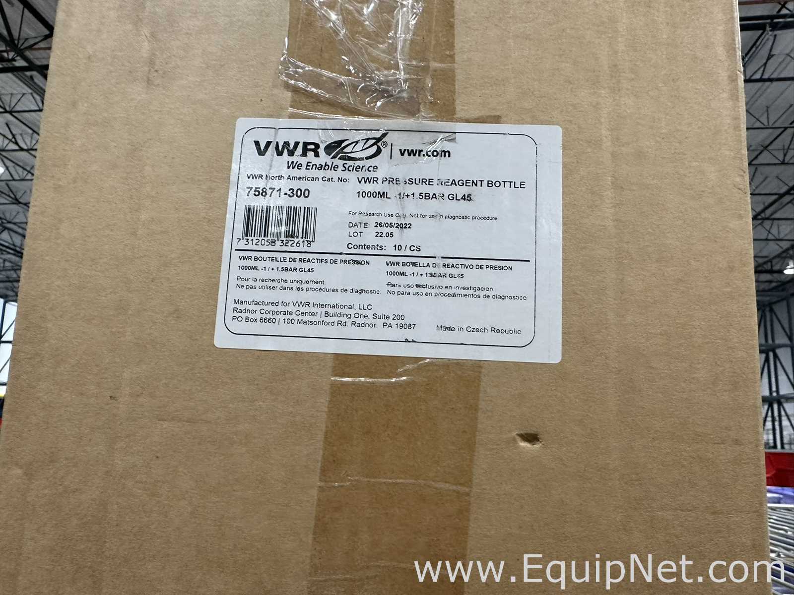 Large Lot of VWR Lab Consumables Including Culture Tubes, Conical Tubes and Reagent Bottles