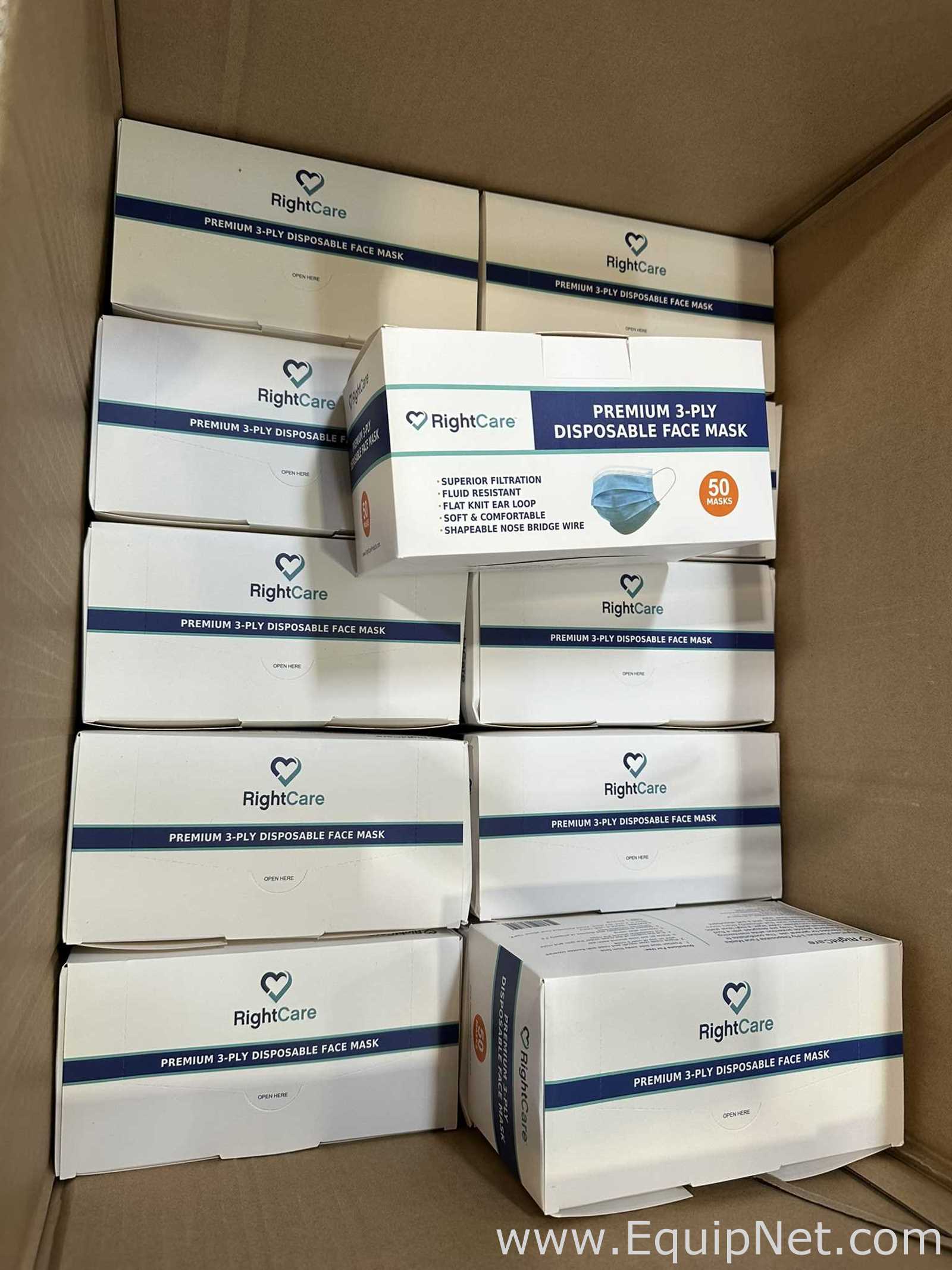 Large Lot of Unused RightCare RCTPFM Premium 3-Ply Disposable Face Masks
