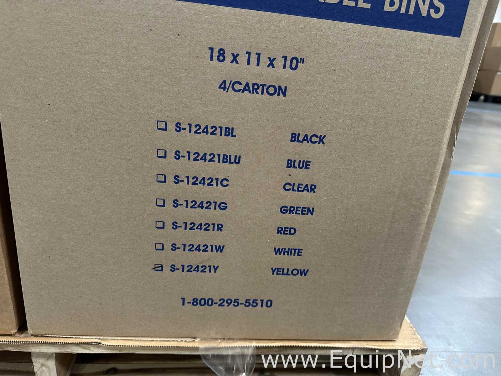 Lot of Unused Uline S-12421Y 18 x 11 x 10 Plastic Stackable Bins