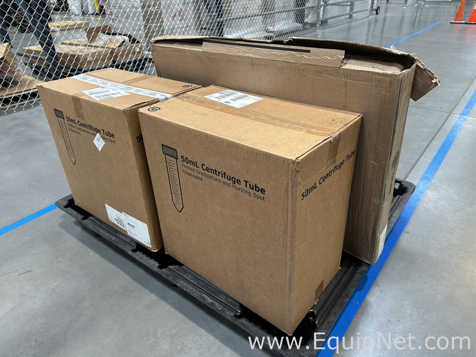 Large Lot of Unused 50mL Disposable Centrifuge Tubes and Glassware