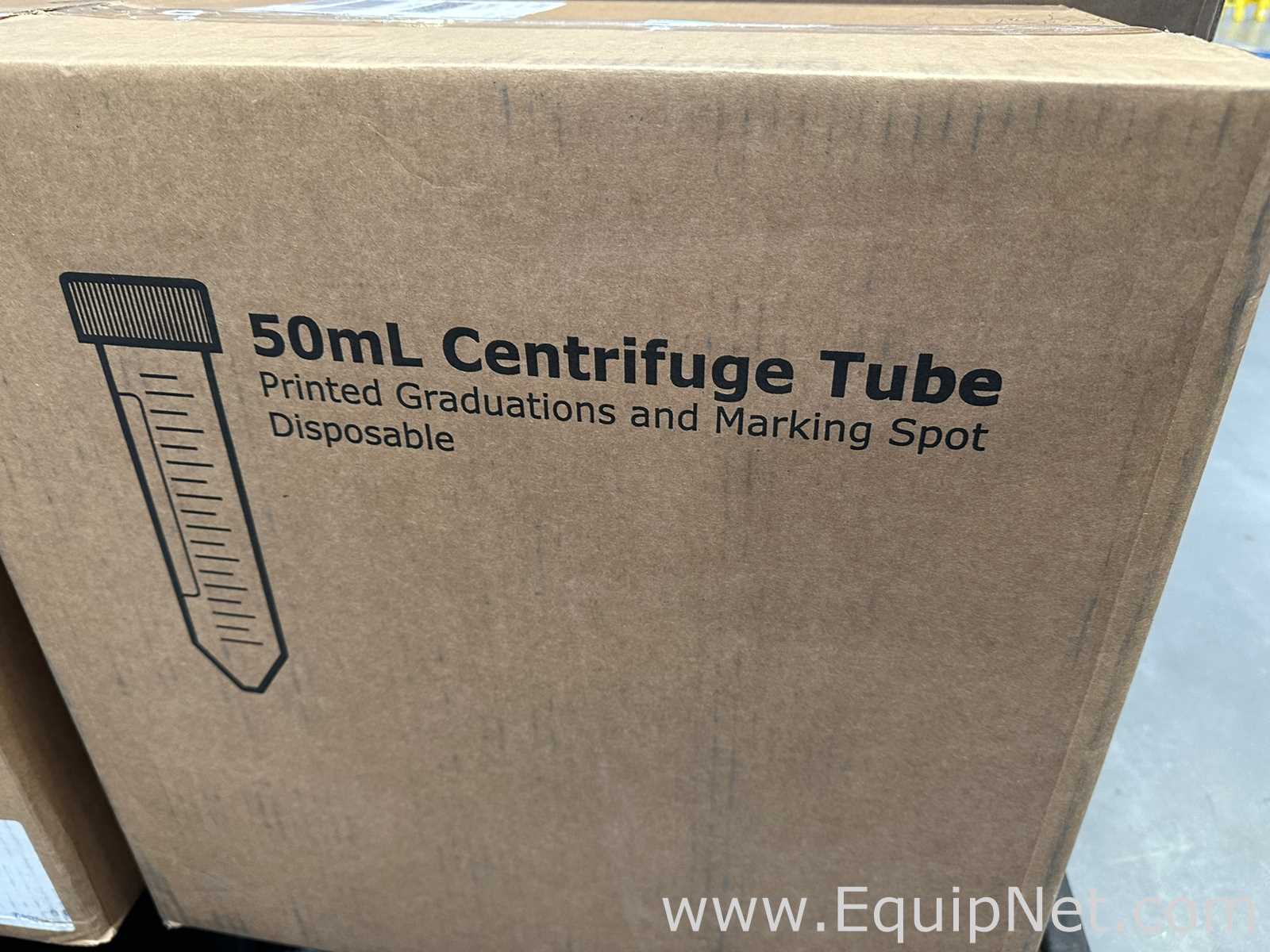 Large Lot of Unused 50mL Disposable Centrifuge Tubes and Glassware