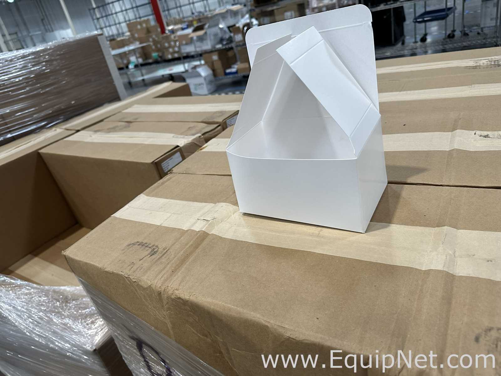 Large Lot of Unused White Folding Paperboard Cartons
