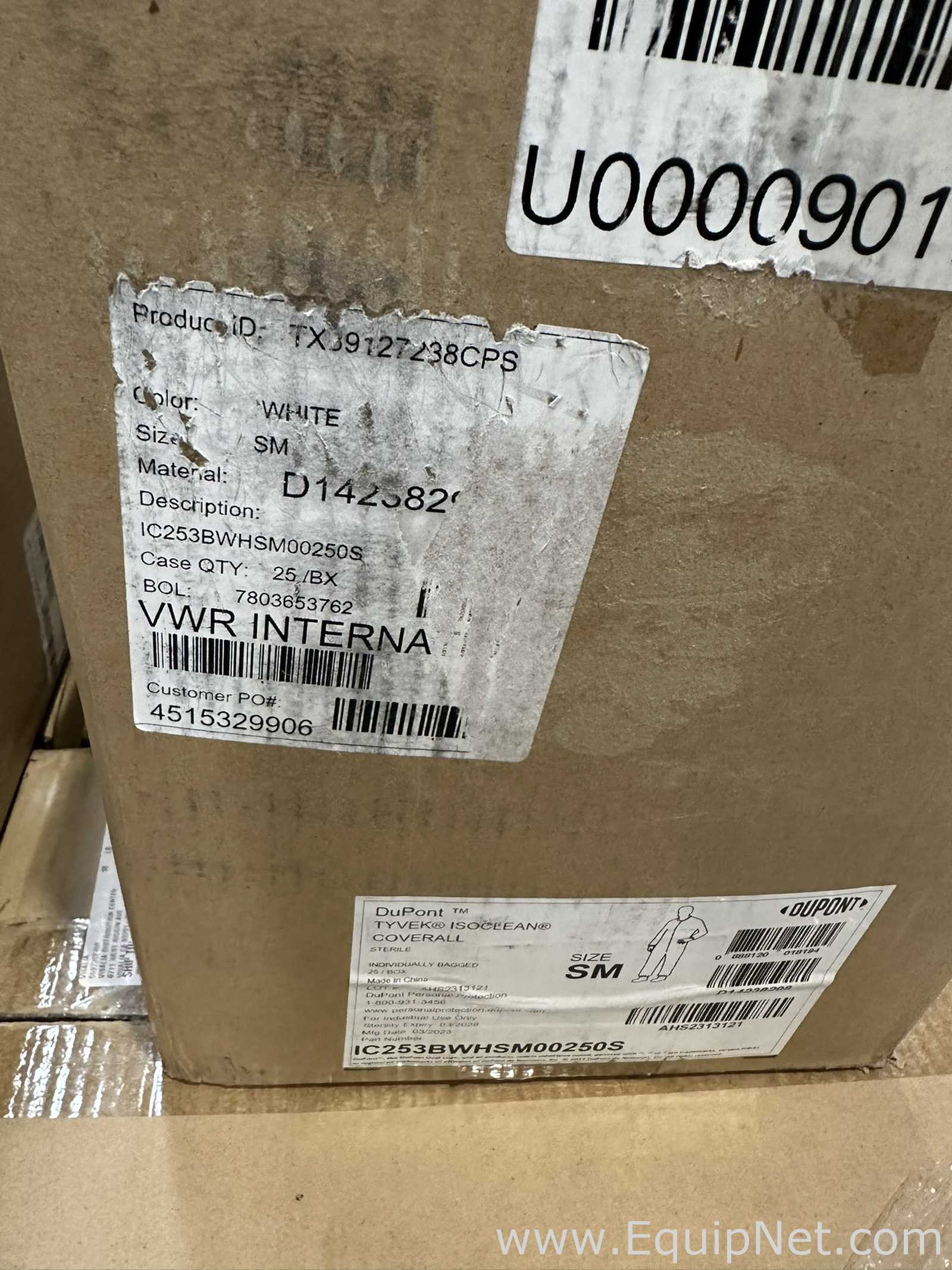 Large Lot of Unused DuPont Tyvek IsoClean IC253BWHSM00250S Sterile Coveralls Size Small