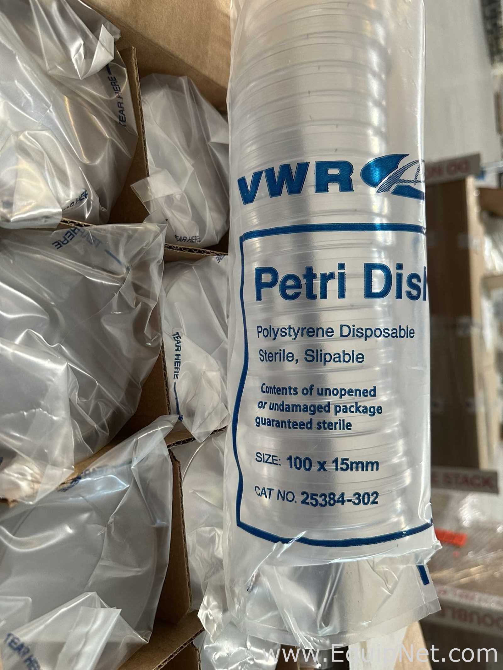 Large Lot of Unused Bormioli B0669-4 50mL Clear Borosilicate Glass Serum Bottles with VWR Petri Dish