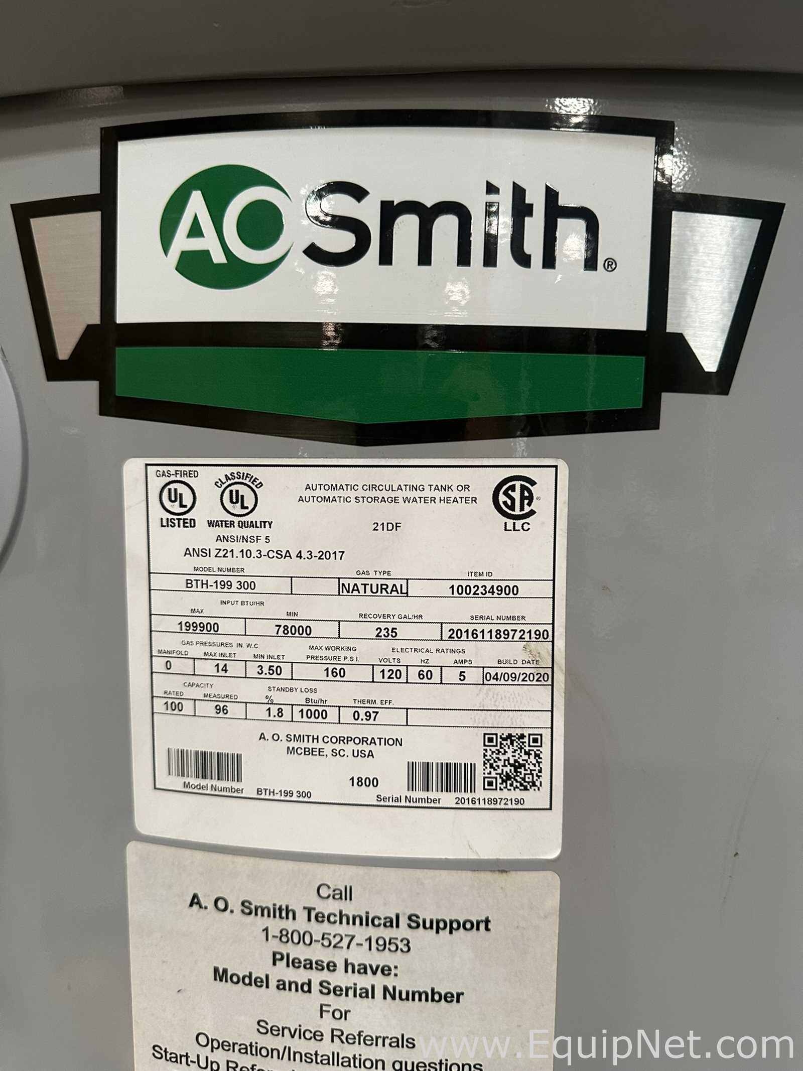 Calentador A.O. Smith Co. BTH-199 300. Sin usar