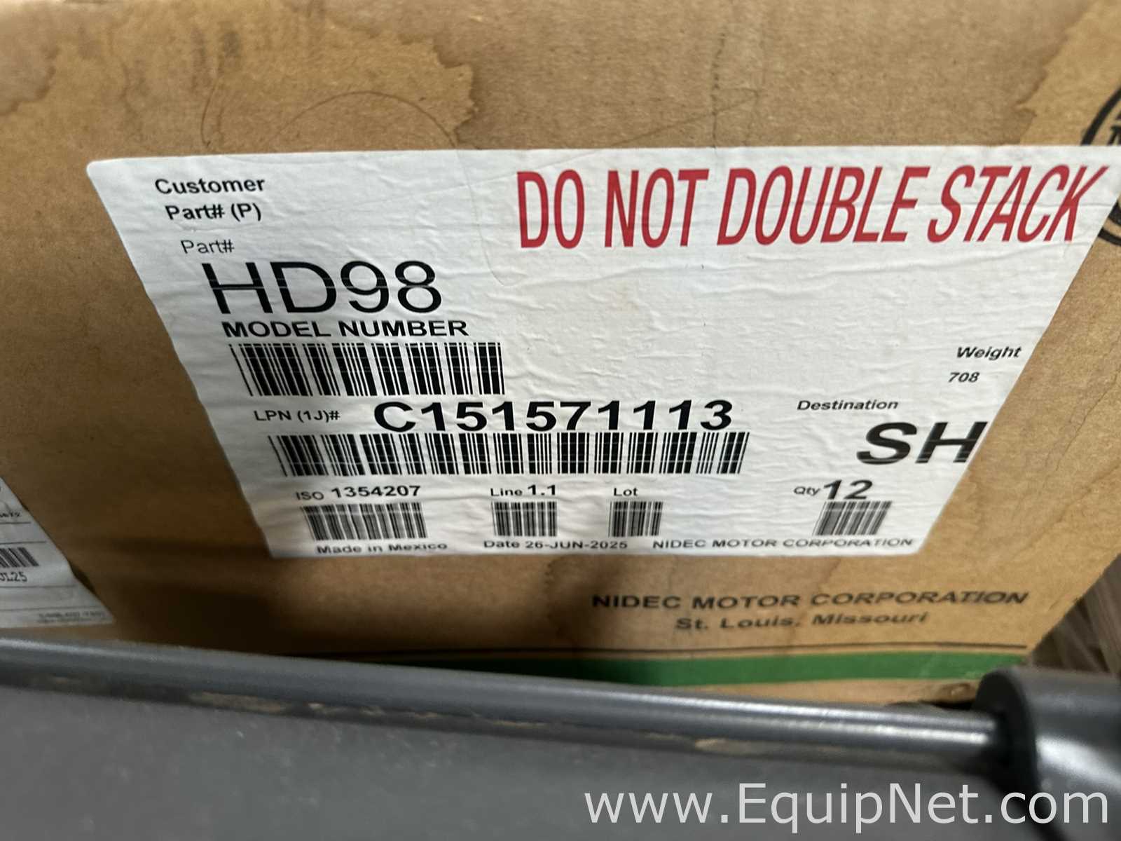 Lote de  Motor Nidec Motor Corporation D7P2D / HD98