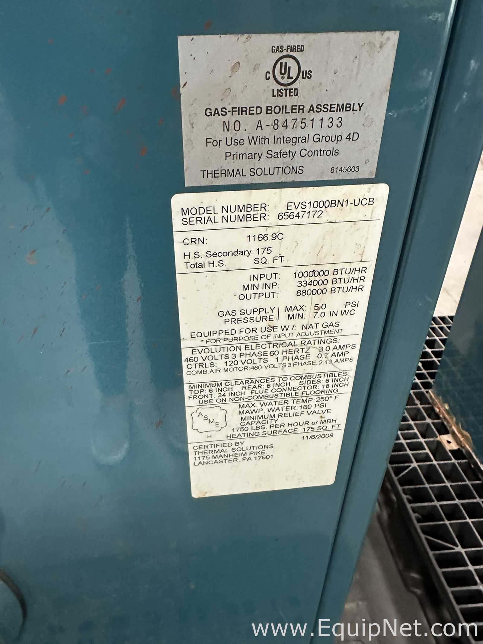 Thermal Solutions EVS1000BN1-UCB Evolution Gas Fired Hot Water Boiler