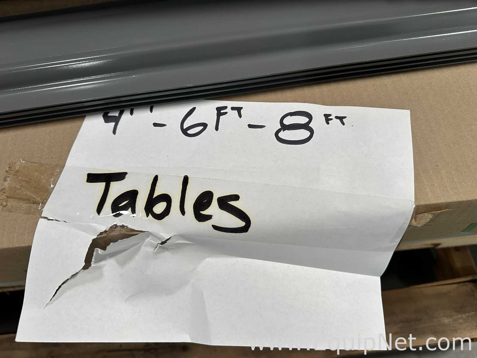 Lot of Unused Uline H-1137-LTOP and H-2484-LTOP Laminate Packing Table Tops and Legs
