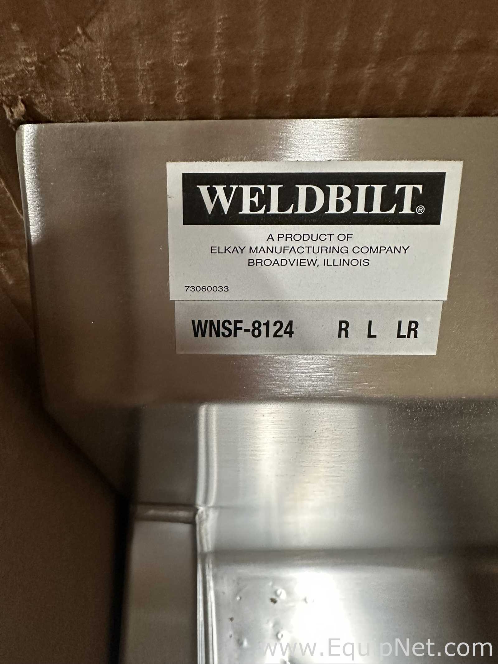 Unused Elkay Weldbilt WNSF-8124 Stainless Steel Single Bowl Sink