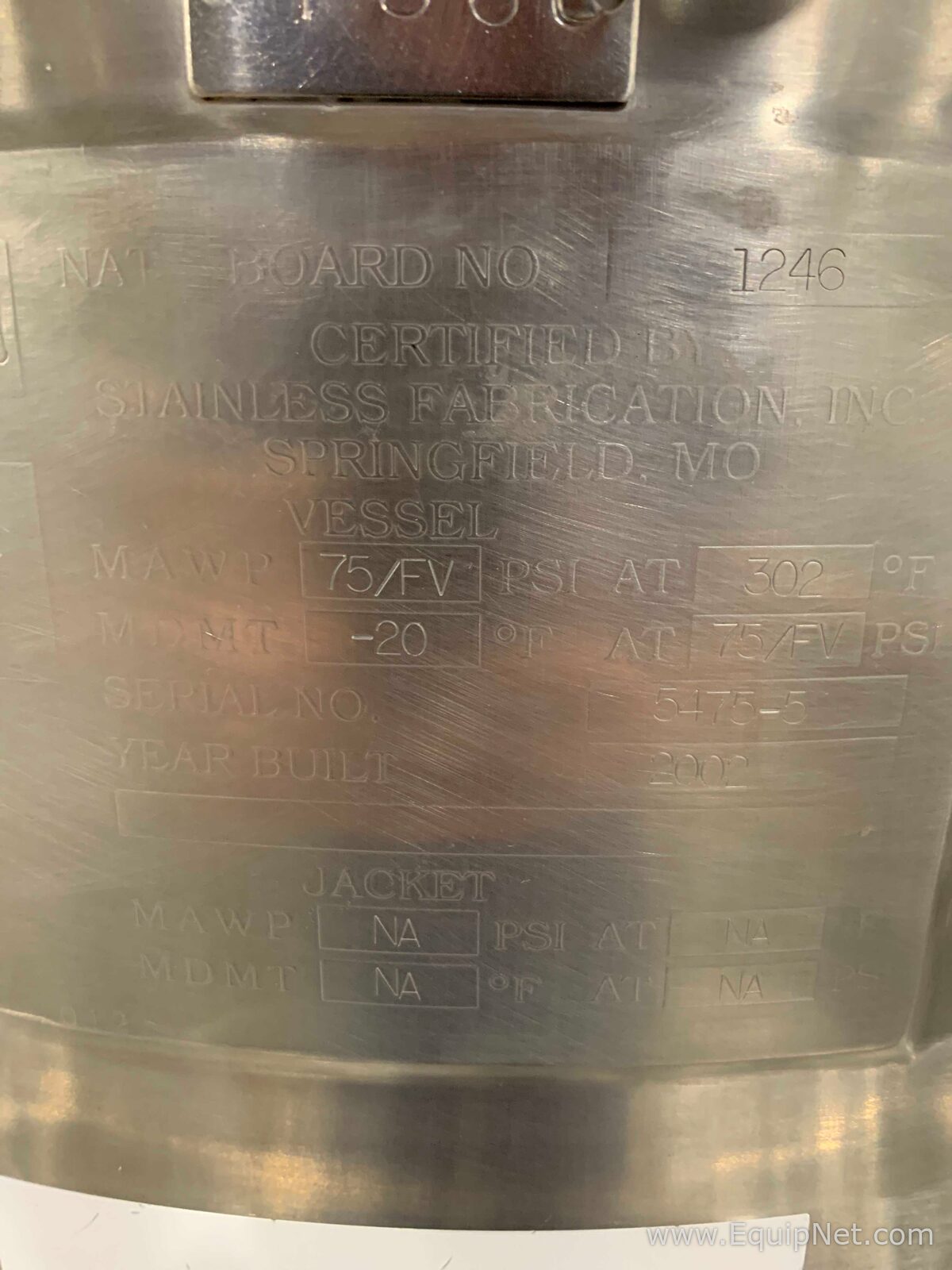 Stainless Fabrication Inc. 50 Gallon Single Wall Mobile Pressure Vessel