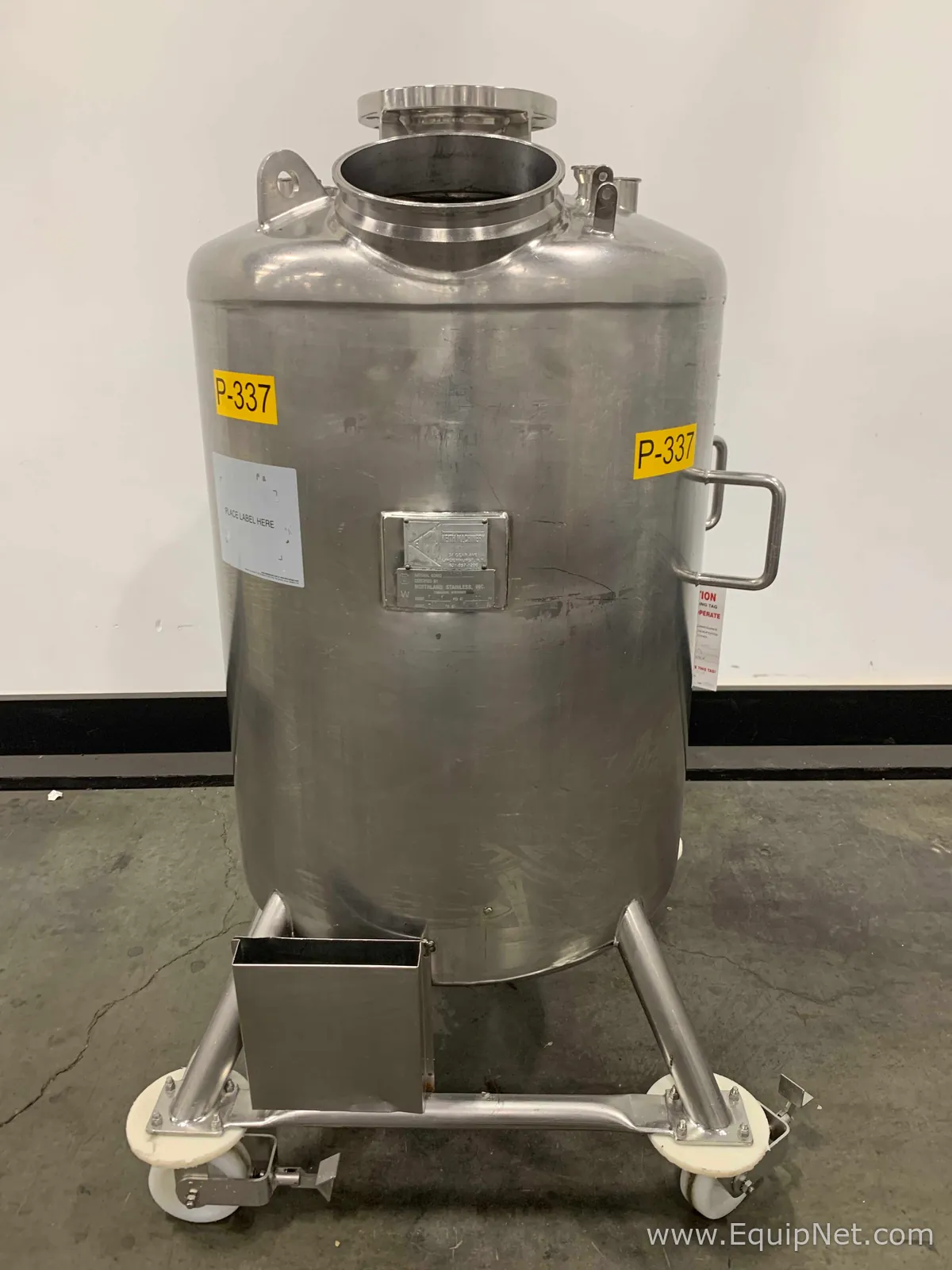 Northland Stainless 100 Gallon Mobile Single Wall Tank