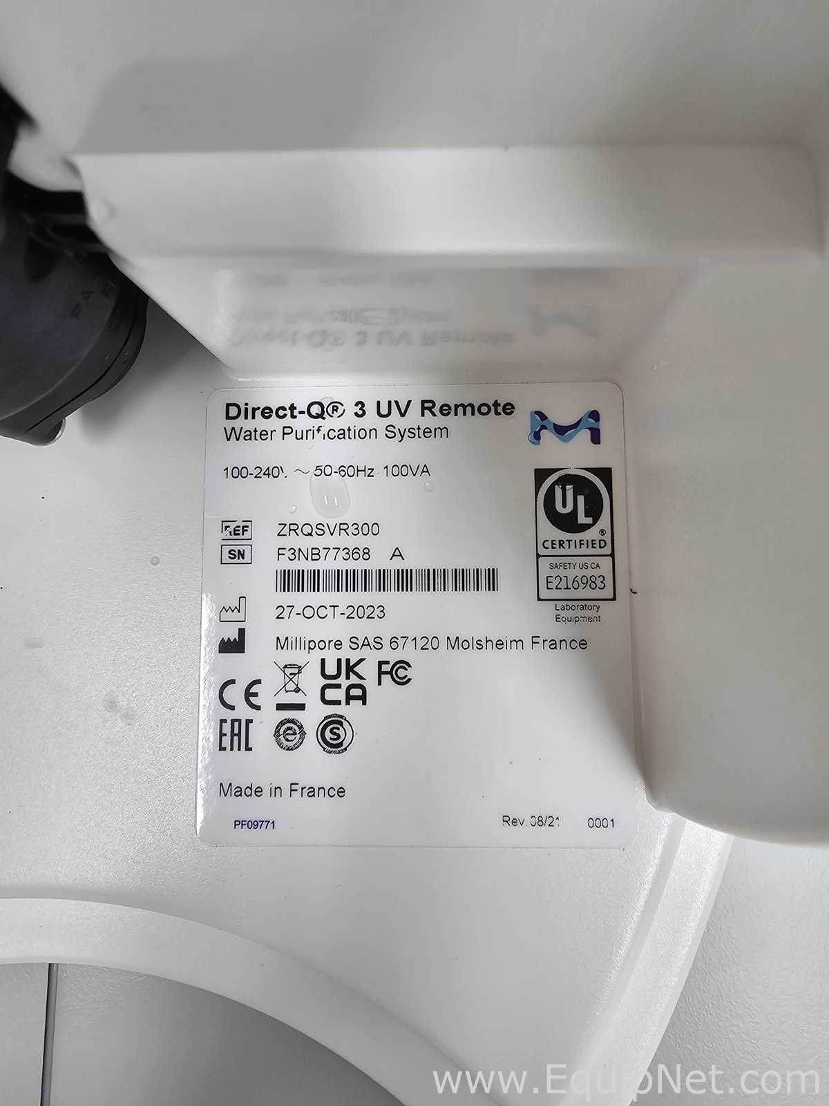 Millipore Direct-Q 3 UV-R Laboratory Purified Water Generation and Dispensing System