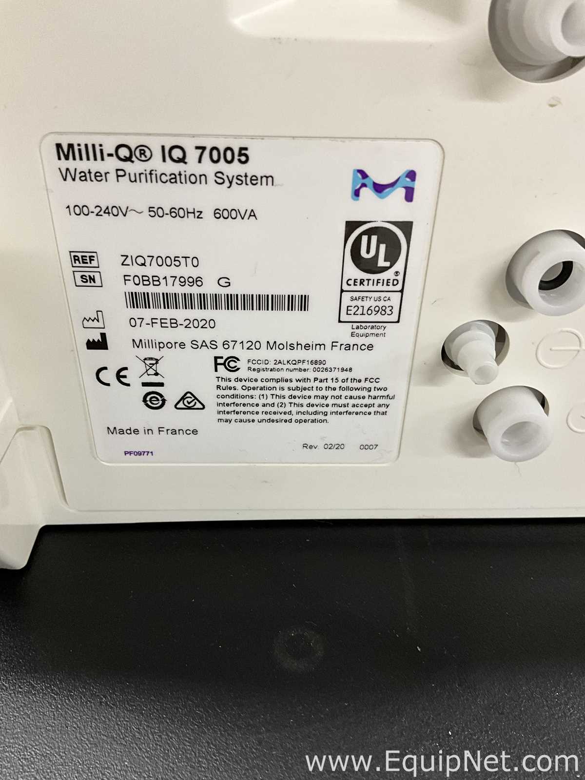 Sistema de Purificação e Destilação de Água Millipore Milli-Q IQ 7005