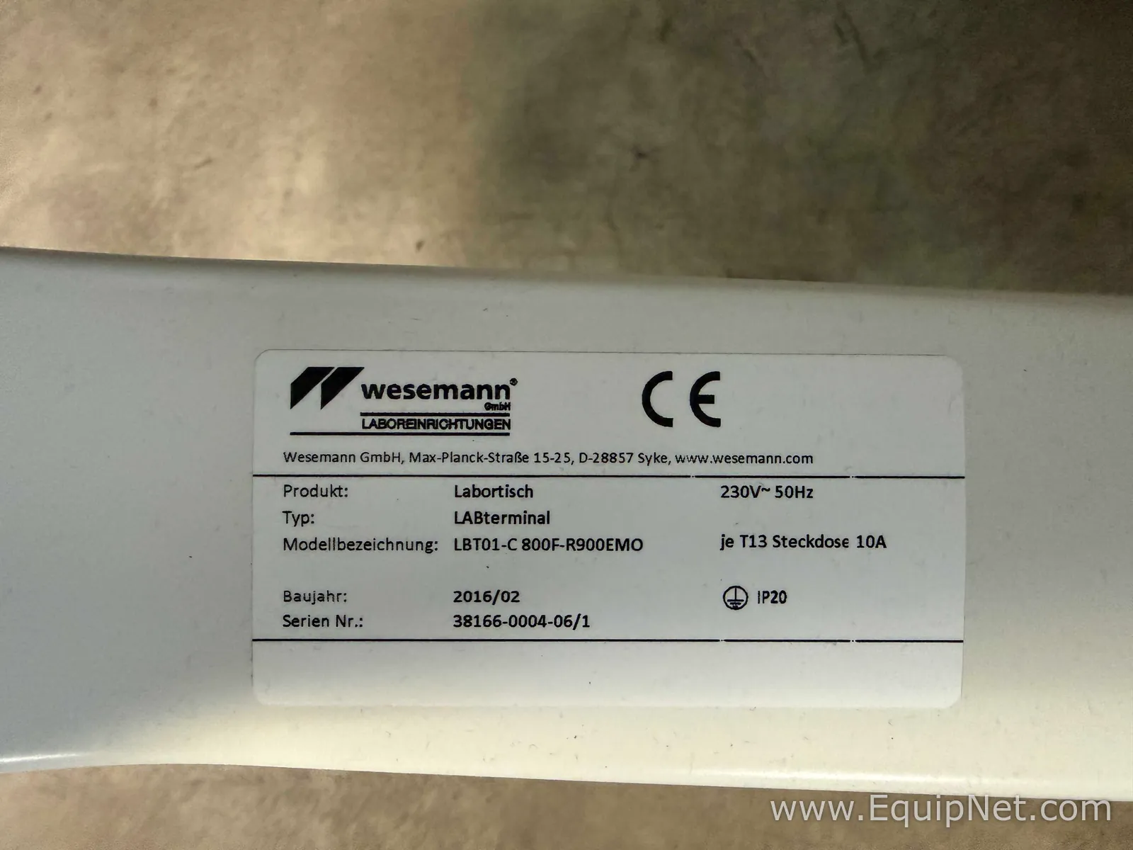 lote de   Móvel para Laboratórios Wesemann GmbH Labterminal