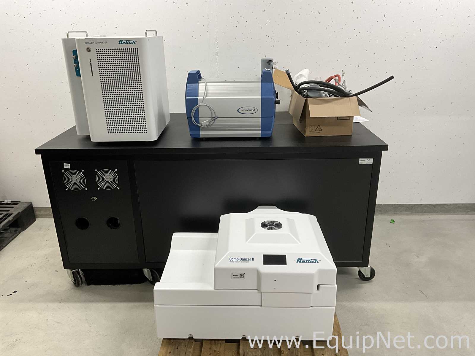 Hettich Combi Dancer II Vortex Vacuum Evaporator With Hettich Chiller to Dancer and Pump