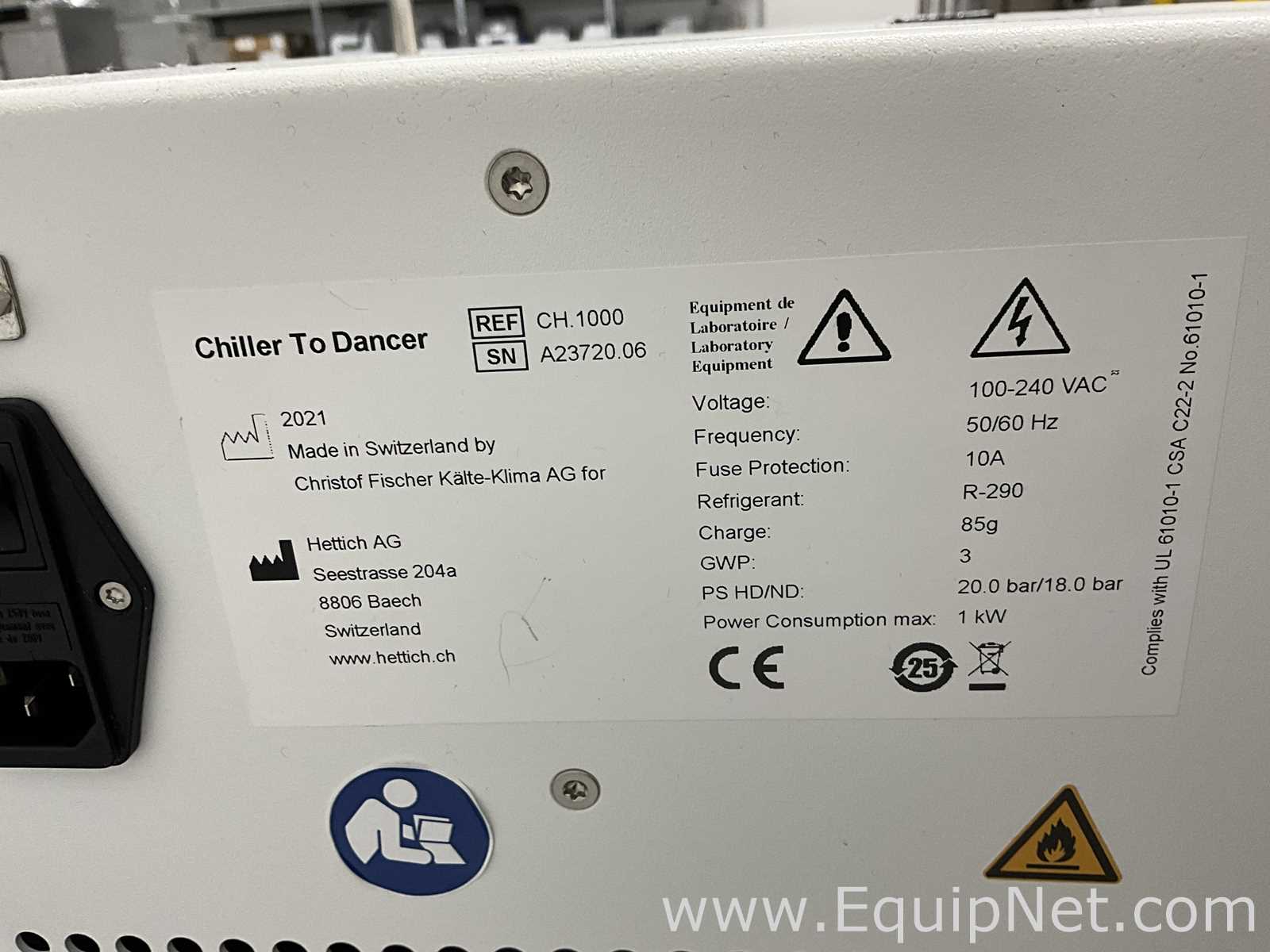 Hettich Combi Dancer II Vortex Vacuum Evaporator With Hettich Chiller to Dancer and Pump