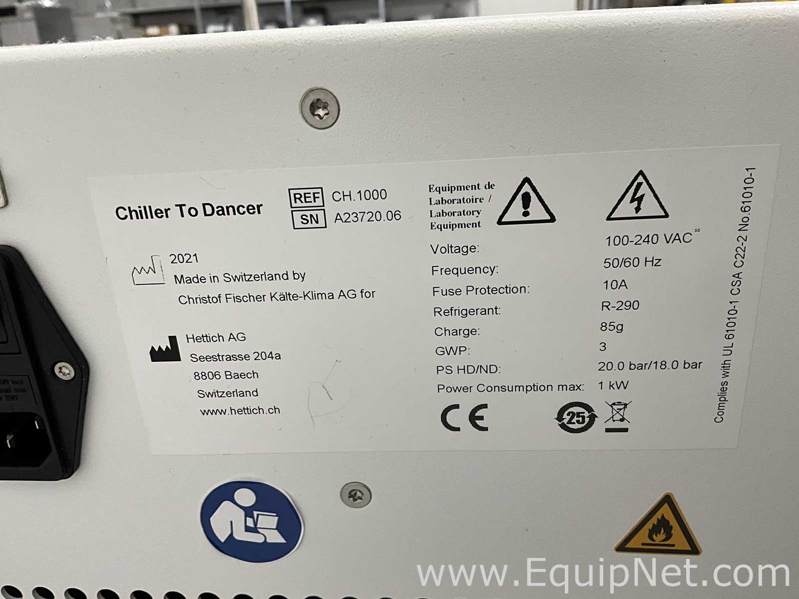 Hettich Combi Dancer II Vortex Vacuum Evaporator With Hettich Chiller to Dancer and Pump