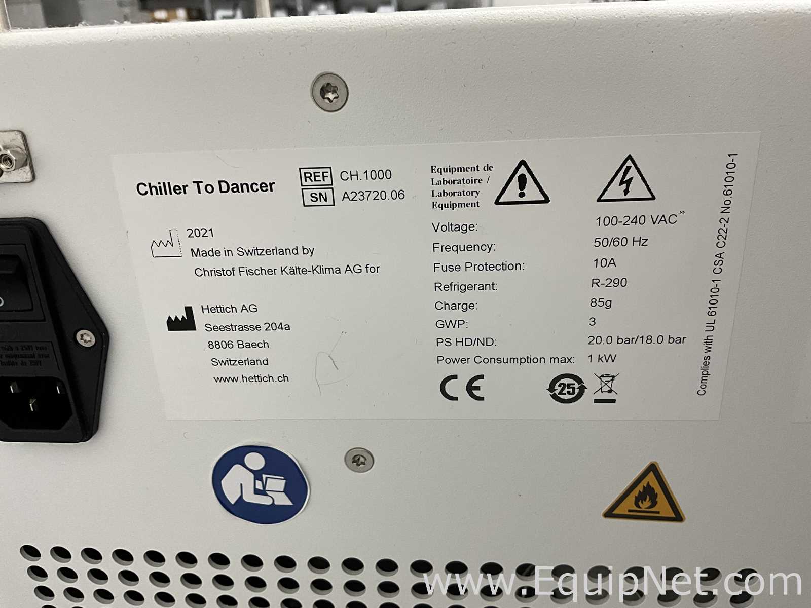 Hettich Combi Dancer II Vortex Vacuum Evaporator With Hettich Chiller to Dancer and Pump