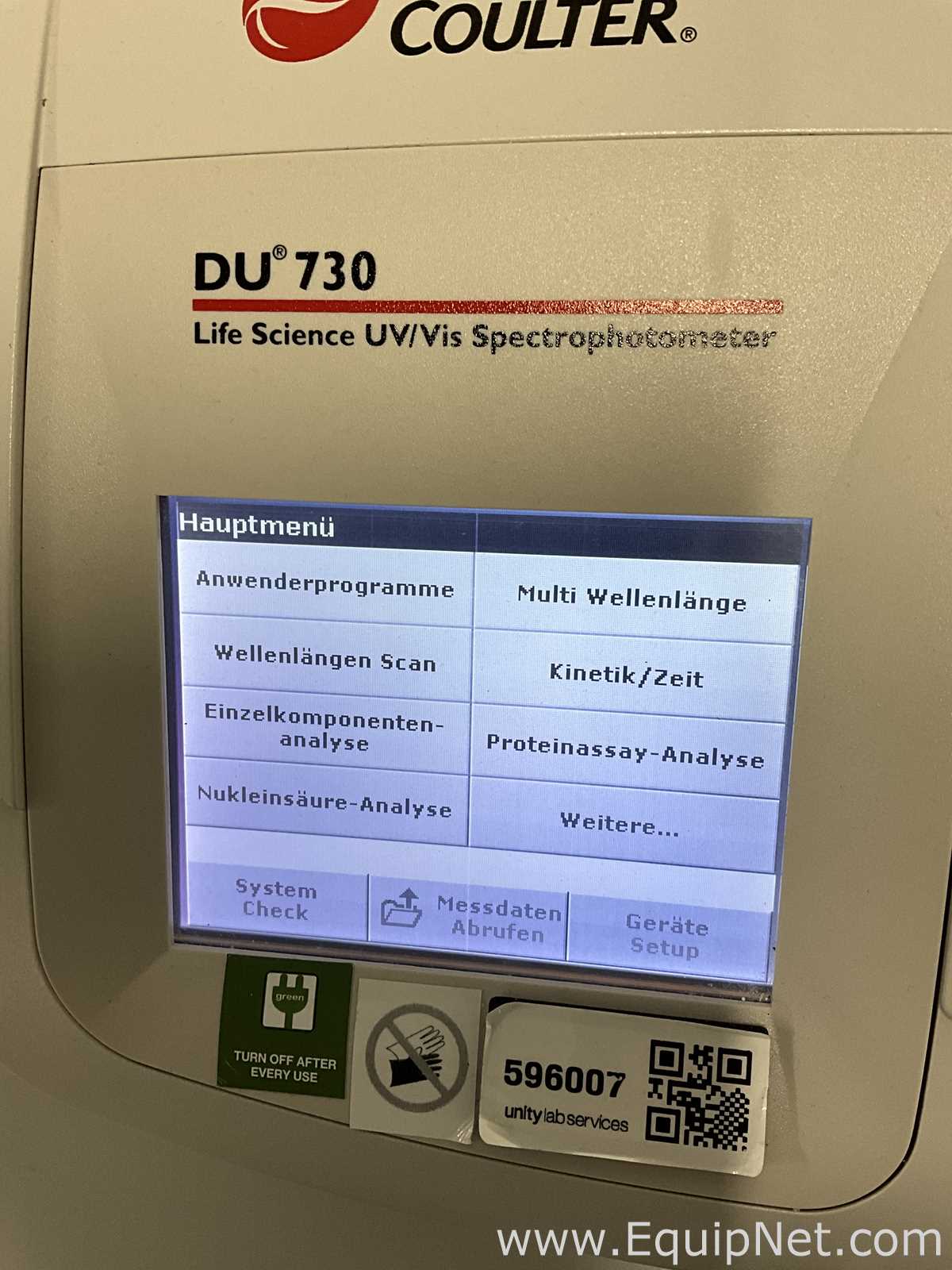 Espectrofotómetro Beckman Coulter DU 730