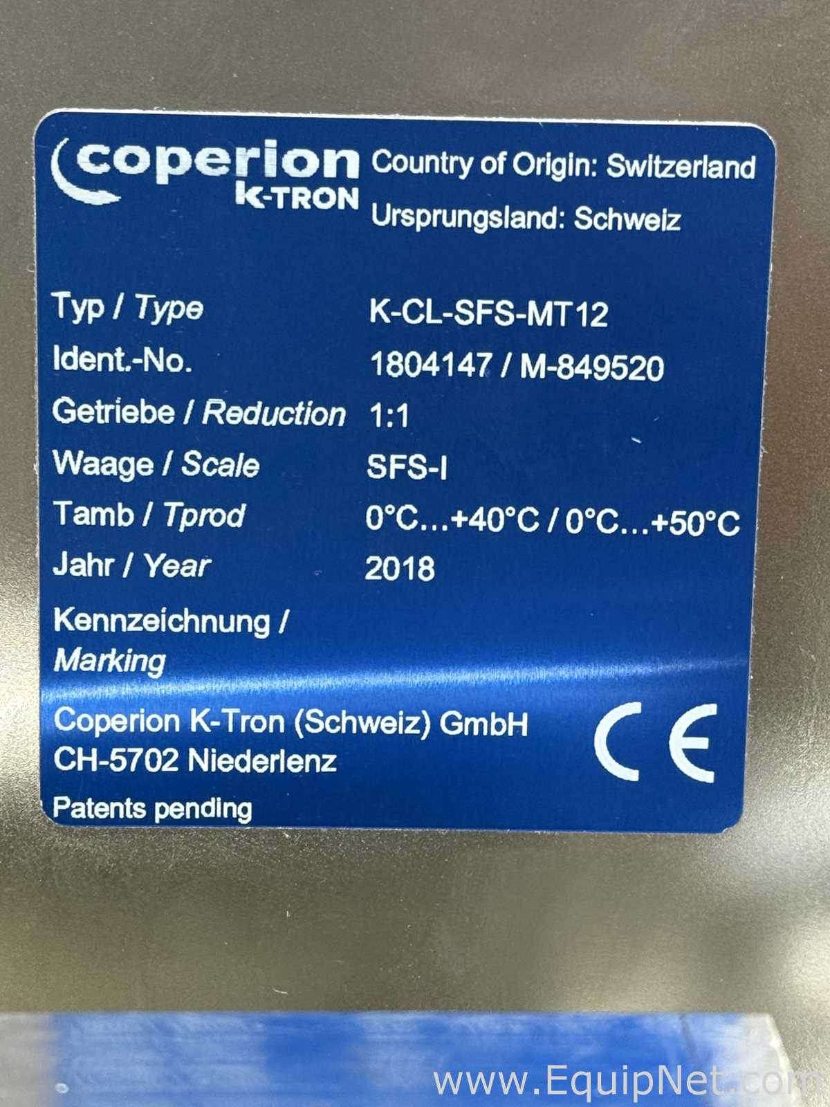 Alimentador de Parafuso Coperion K-Tron K-CL-SFS-MT12