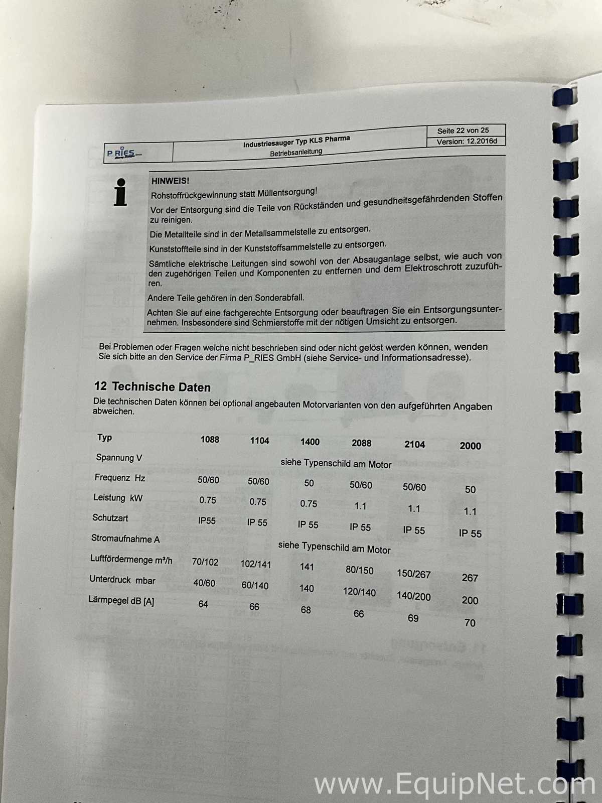 Aspiradora P.Reis GmbH 2104/3 KLS Pharma