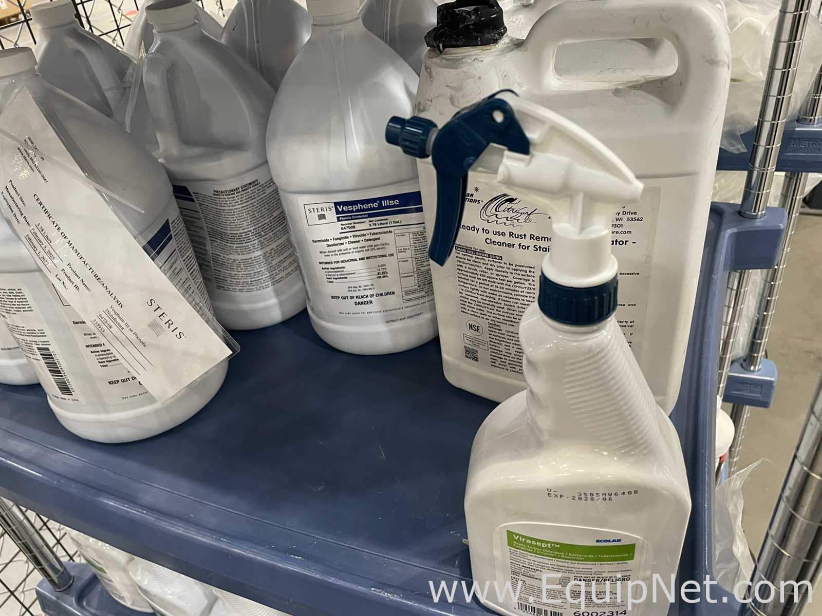 Large Lot of Cleanroom Disinfectants and Cleaning Supplies