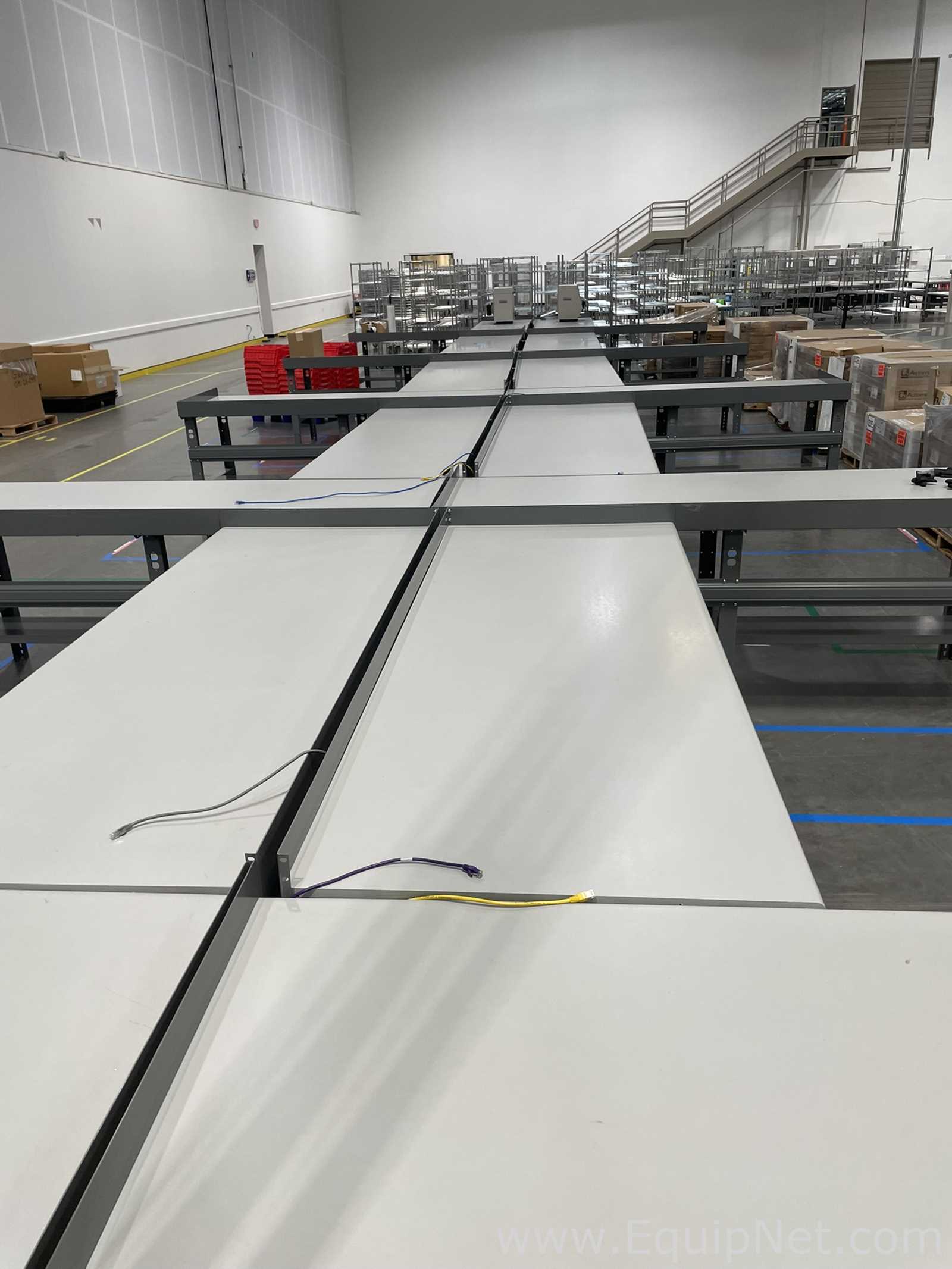 Lot of Steel Frame Adjustable Height Workbenches