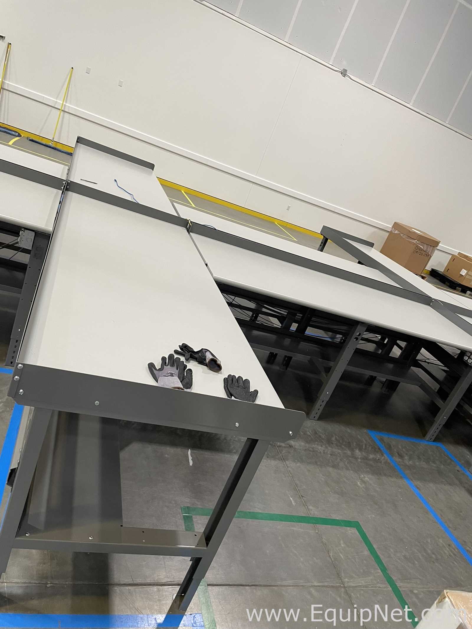 Lot of Steel Frame Adjustable Height Workbenches