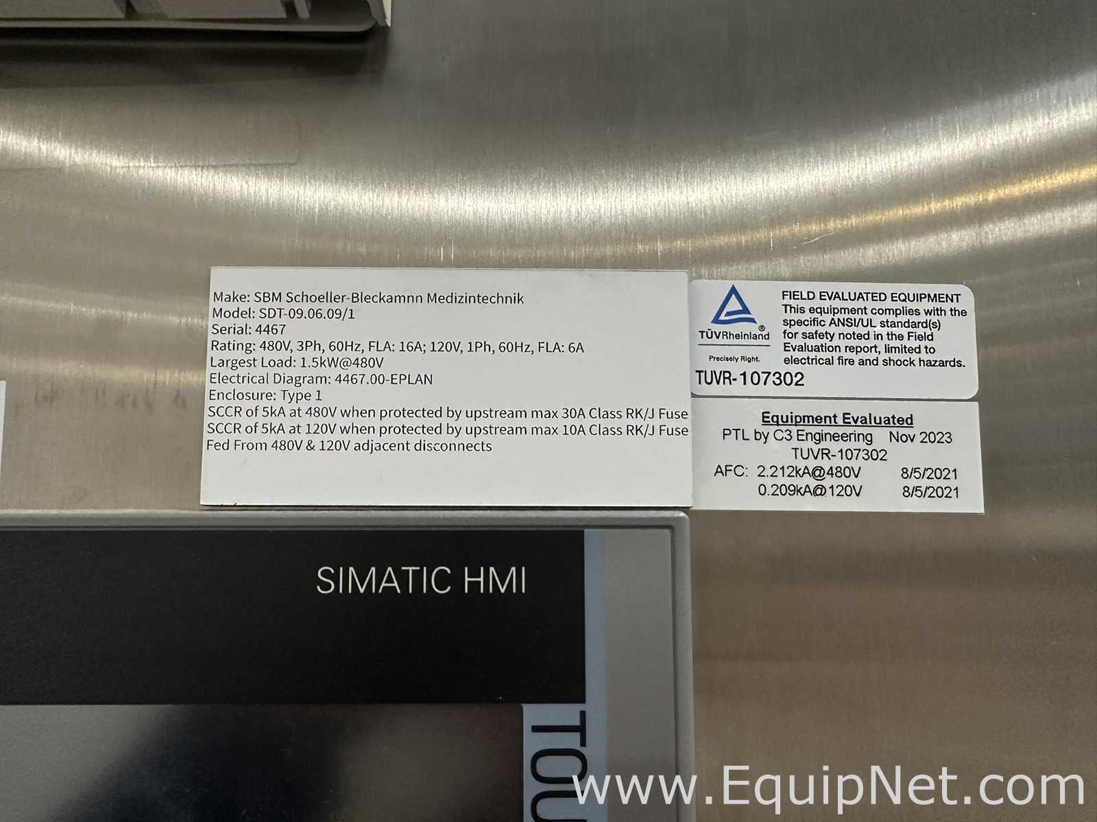 Syntegon SBM SDT-09.06.09/1 Steam Sterilizer System