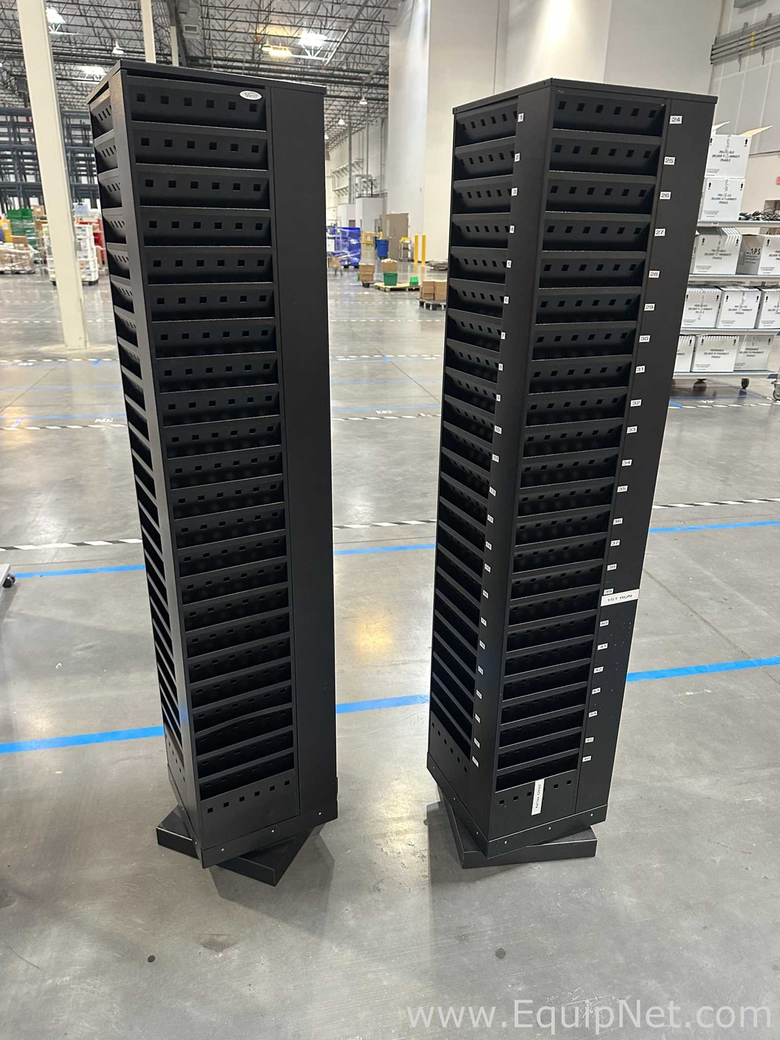 Lot of 2 Rotating Literature Sorting Towers