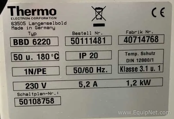 Incubadora Thermo Scientific BBD 6220