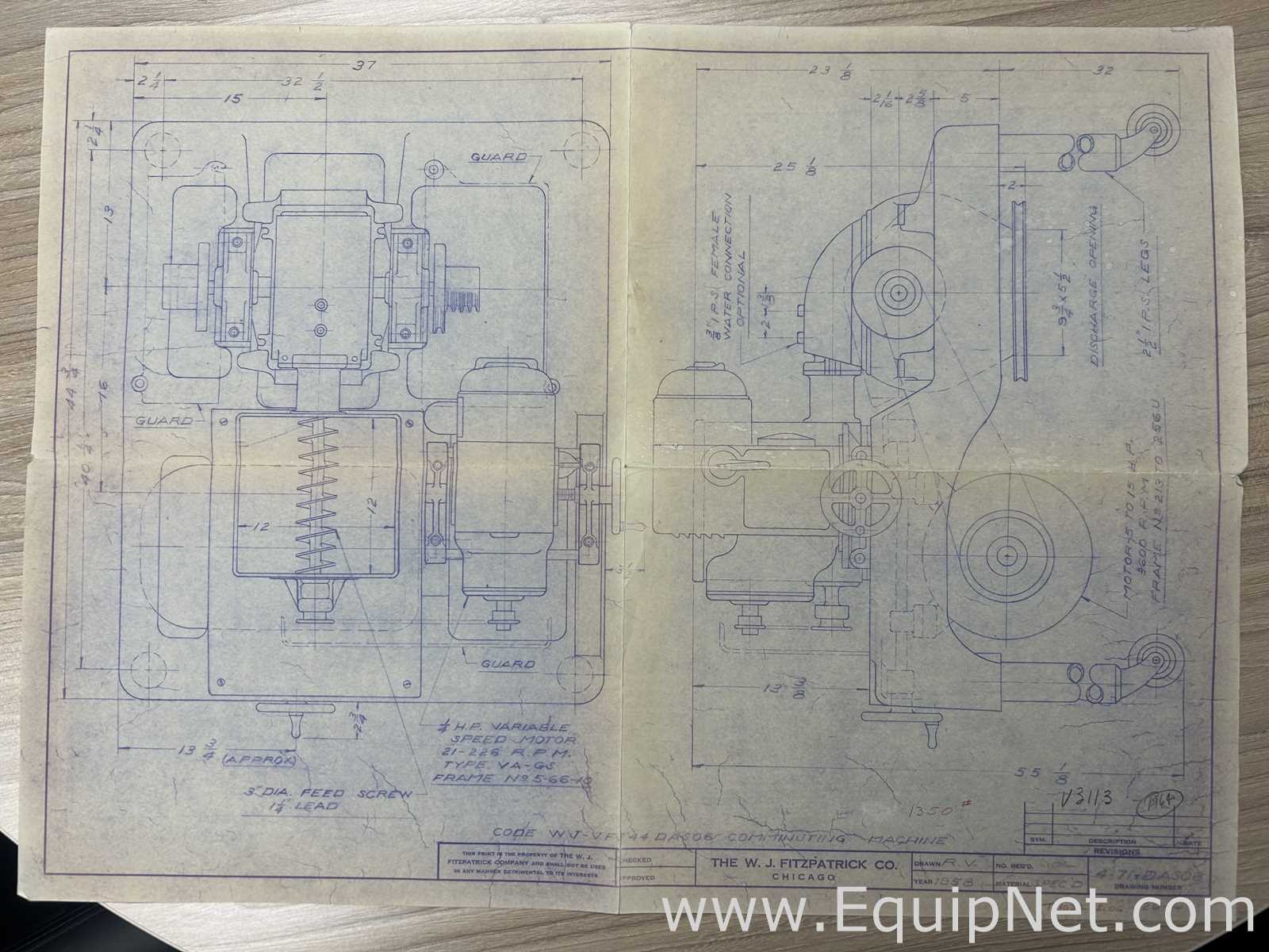 Pulverizador Acero inoxidable Fitzpatrick DC3 D6A
