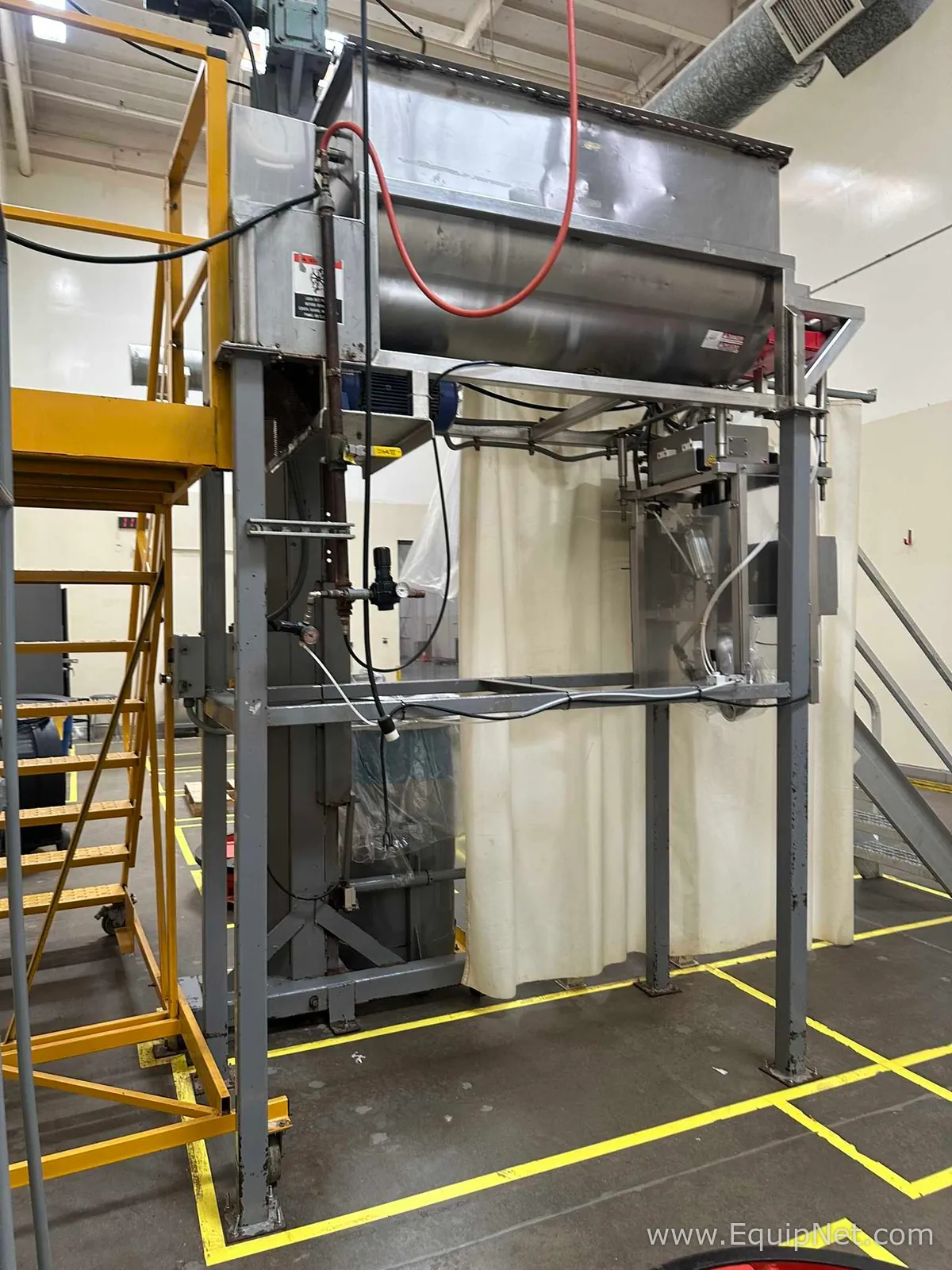 Integrated Stainless Ribbon Blender Mixer and Mettler Toledo Metal Detector Line