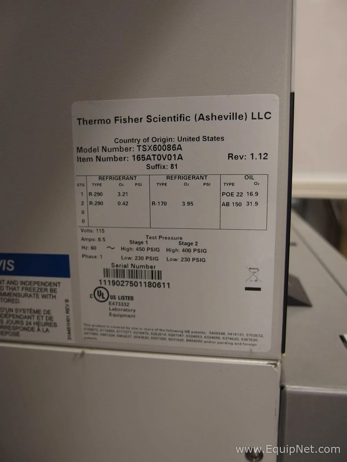 Thermo Scientific TSX60086A TSX Series -80C Ultra-Low Temperature Upright Freezer