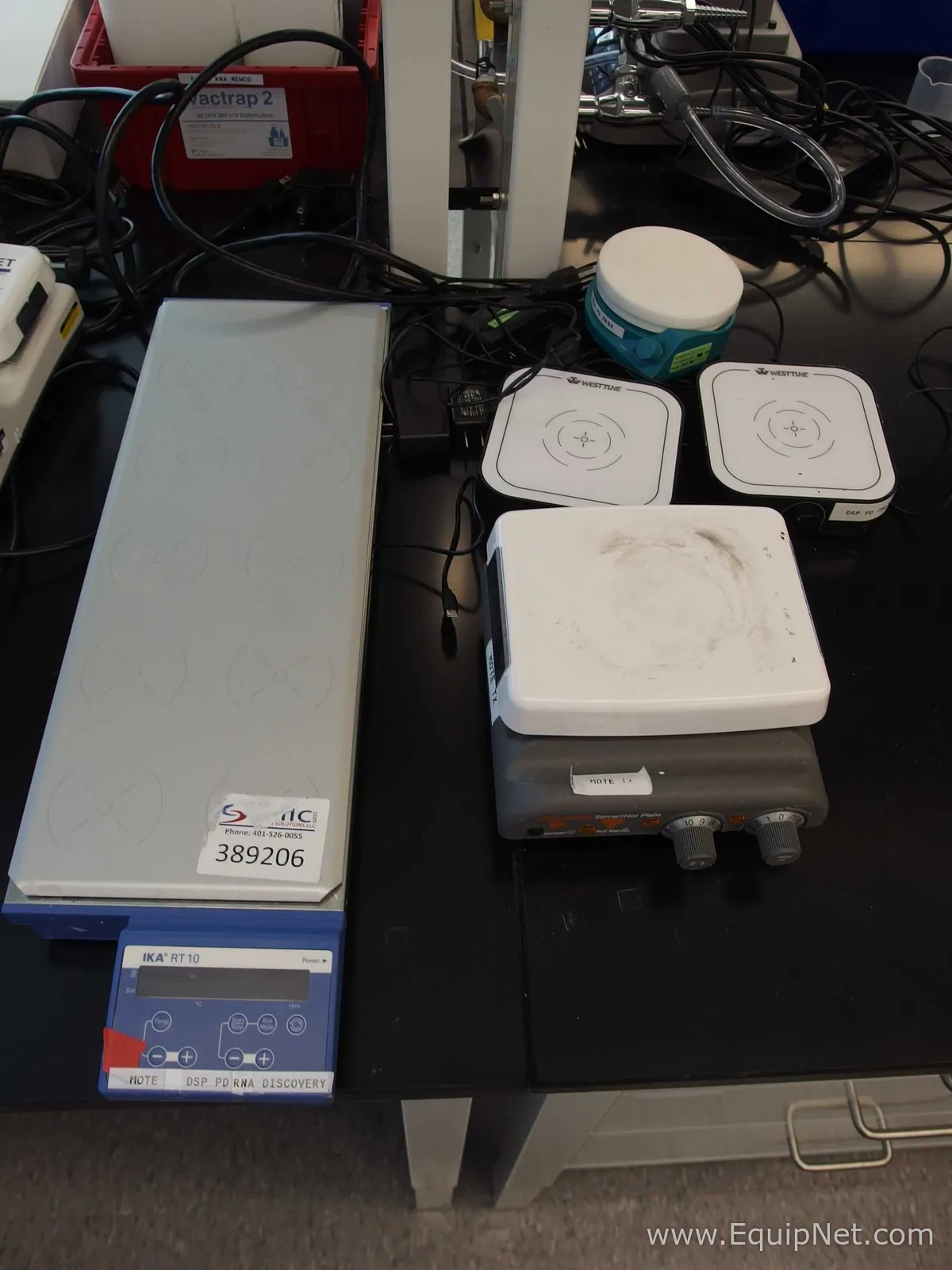 Lot of 5 IKA RT 10, Corning PC-420 and Westtune MS3000C Magnetic Stirrers and Hot Plates