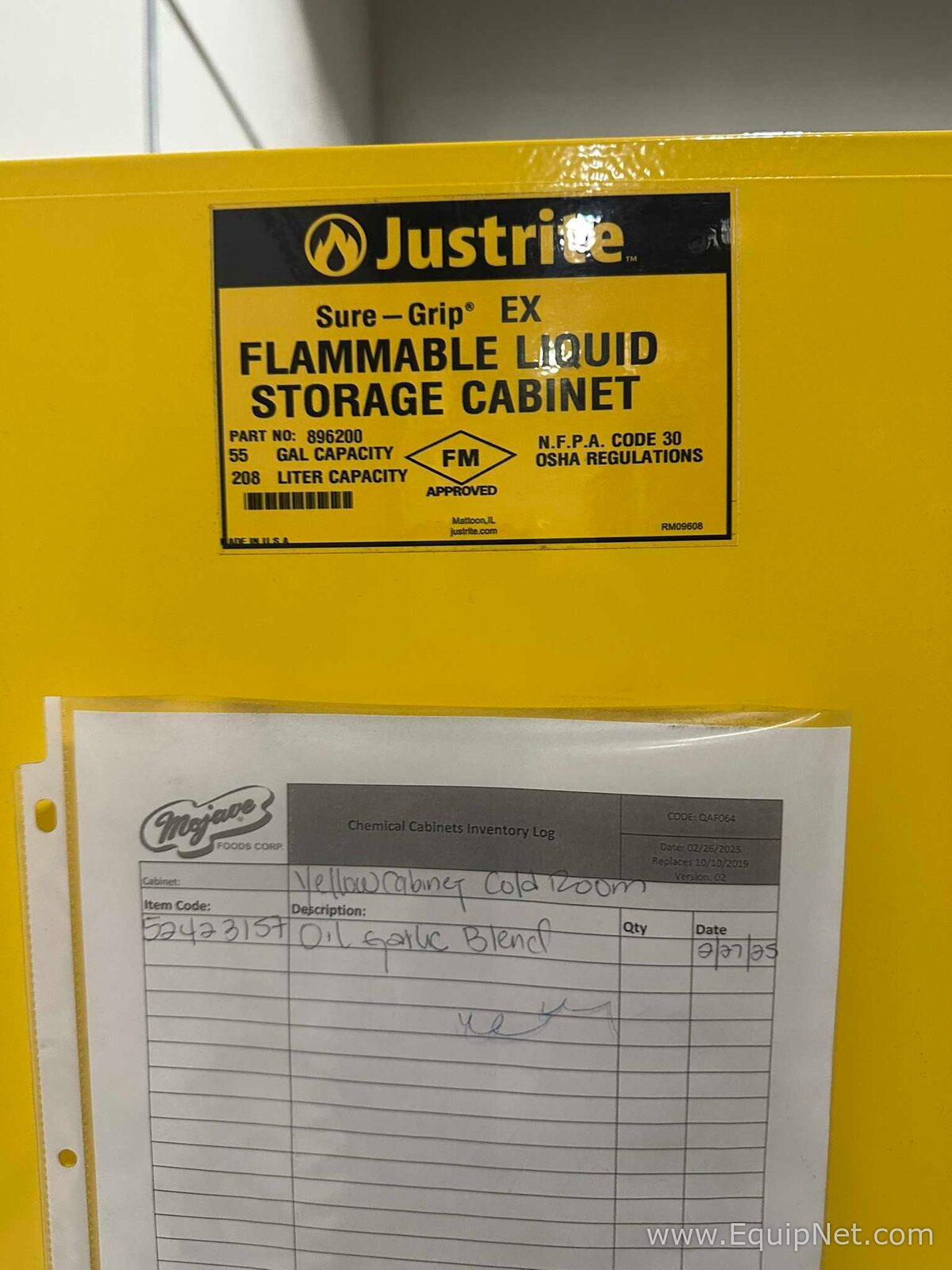 Justrite Sure-Grip EX 896200 55 Gallon Flammable Liquid Storage Cabinet