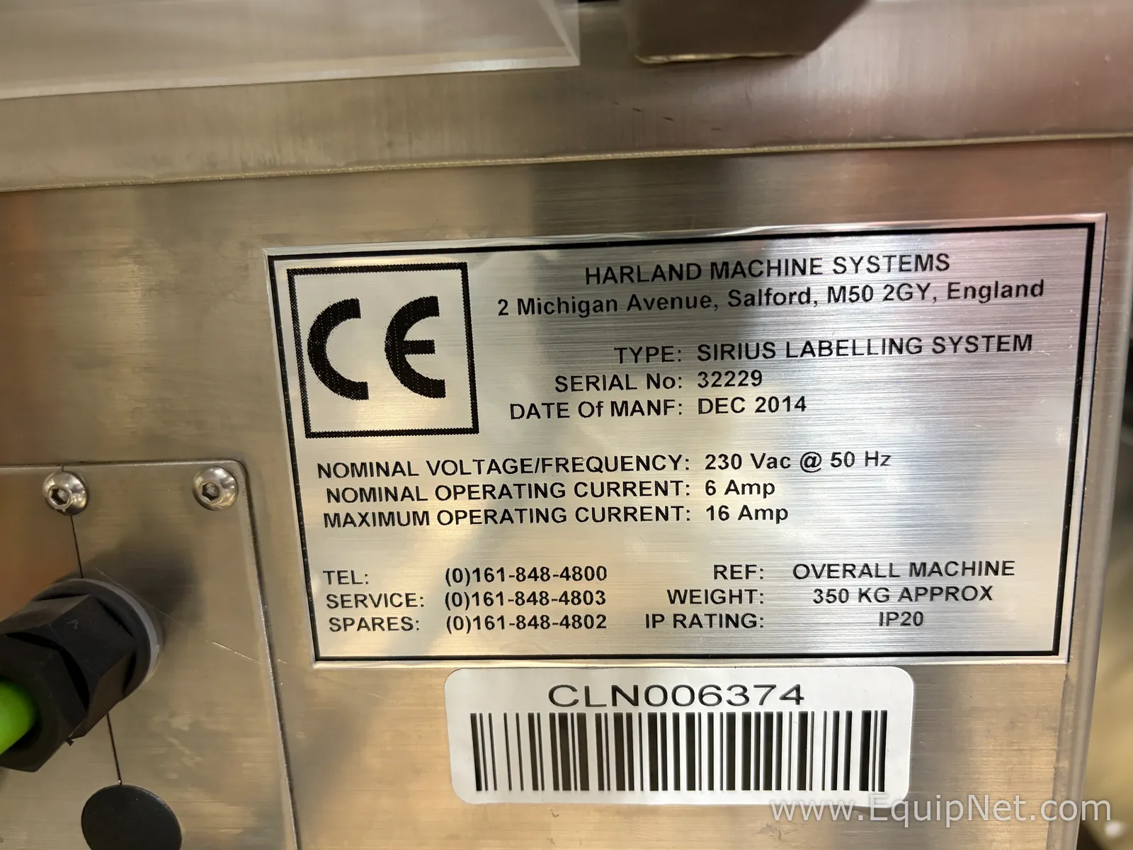 Harland Machine Systems Sirius Labeler