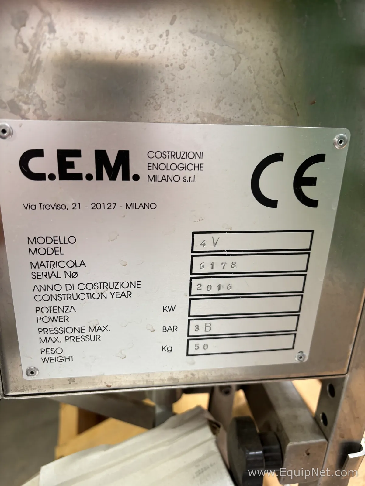 Flaschenabfüllstation C.E.M. Costruzioni Enologiche Milano 4V