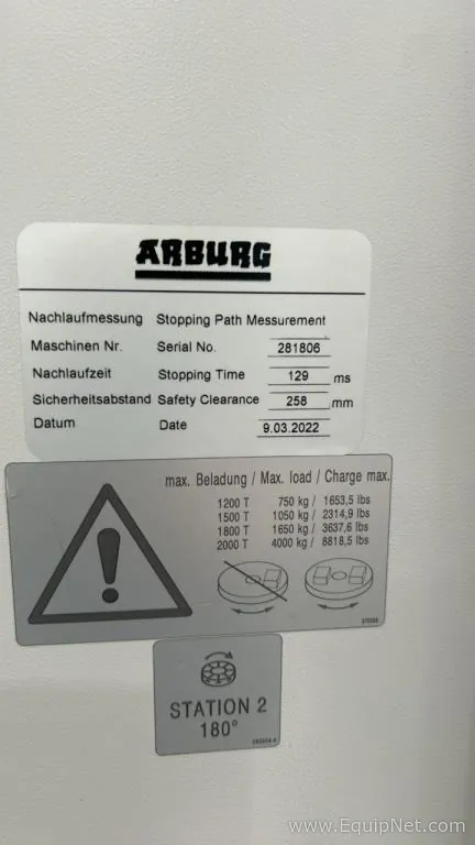 Arburg Allrounder 1800T Injection Molder