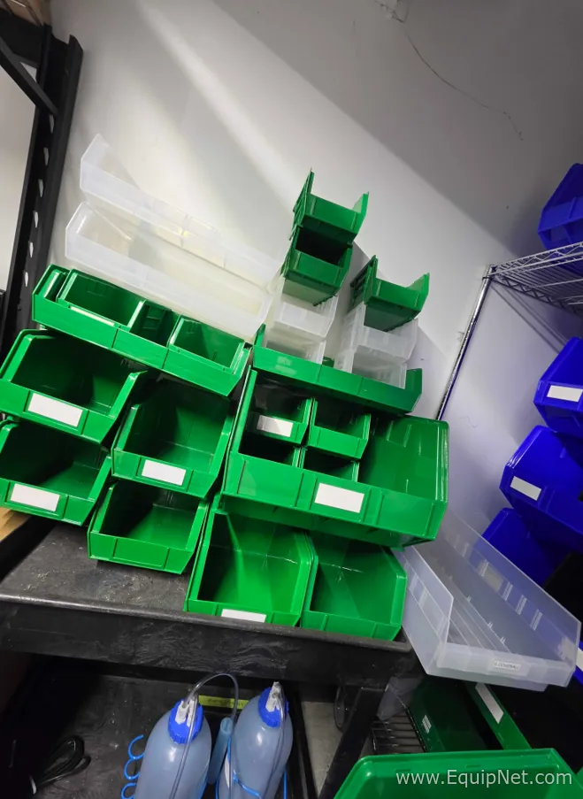 Lot of 58 Various-Sized Open-Front Plastic Part Bins