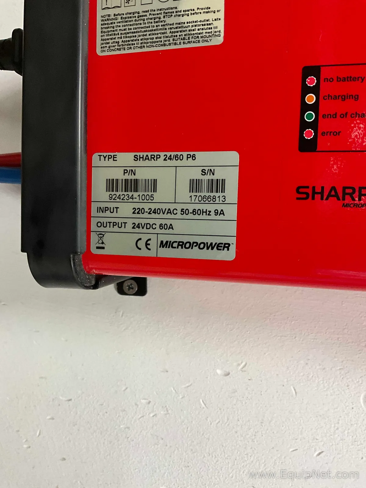 Micropower SHARP 24/60 P6 Battery Charger For 24V Batteries